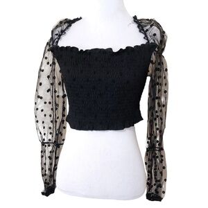 Polka dot Crop Top Sheer NWOT